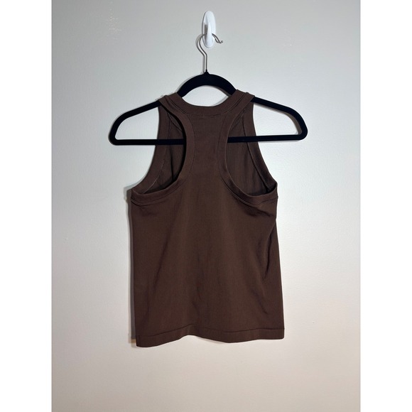Athleta Ribbed Racerback Tank Top Brown Women's Size S - Picture 2 of 4
